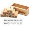 Youkwer 12 Pcs Mini Cute Wooden Rubber Stamps DIY Diary