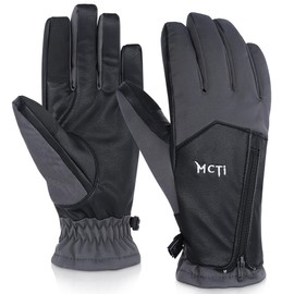 MCTi Winter Gloves for Women Waterproof Warm for Cold Weather Touchscreen Zipper Gloves