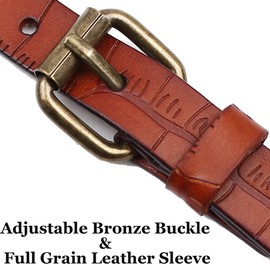 EURYNOME Leather Suspenders for Men Crocodile Skin Pattern Men's Leather Suspenders with Hooks Groomsmen Gift