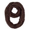 TrendsBlue Premium Winter Thick Infinity Twist Cable Knit Scarf, Brown