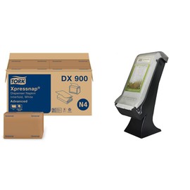 Tork Xpressnap Push-Button Drive-Thru Napkin Dispenser Black N4, Fast Service at QSR Restaurants, Signature Range, 25" x 9.0" x 10", 6532000