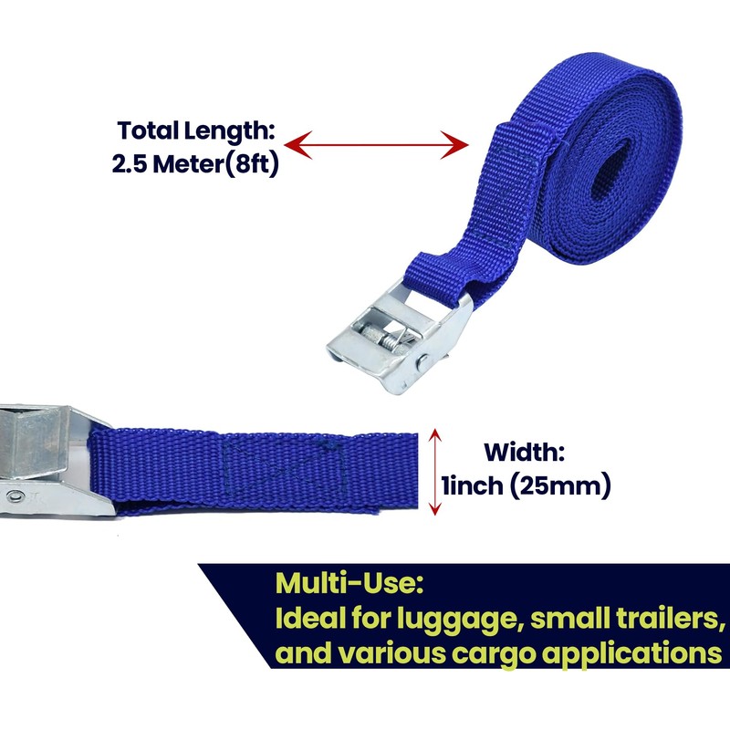 Dapetz ® Cam Buckle Tie Down Straps - UV Resistant