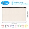 TOPBELIEF 8 Pcs Canvas Zipper Pouch Bags, DIY Blank Fabric