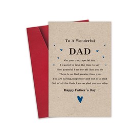 Detuca Fathers Day Card - Poem Father Day Cards - Dad Greeting Cards For Birthday - Special Fathers Day Card