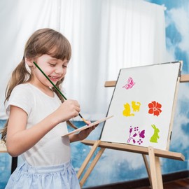 wadafen 64-Piece Stencil Set, Stencils Wall Design Set, 7.62 x 7.62 cm, Flower Leaves, Bird Drawing Painting Stencils, Animal Painting Stencil, for Scrapbooking, Wood, Furniture Decoration