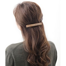 VINGTAINE H7732-BR- Barrette, Marble Pattern, Square Hair Clip, Nuance, Simple, Adult Casual, Hair Accessory, Gift