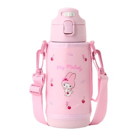 Sanrio 2WAY Stainless Steel Bottle My Melody for Children, Thermos and Cooler, Capacity: 620mL when using a cup, 670mL when using a direct cap, with name space, 096041