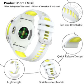TopPerfekt - Correa de reloj compatible con Garmin Forerunner 970, correas de repuesto de silicona suave, compatible con Garmin Forerunner 965/955, reloj inteligente para mujeres y hombres, paquete de