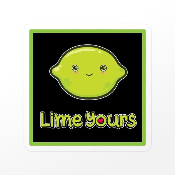 CafePress Funny Lime Valentine Small Die Cut Sticker, 3"x4" Clear