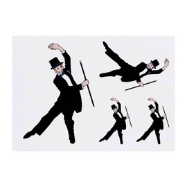 Azeeda 4 x 'Tanzender Mann' Temporäre Tattoos - Wasserfest, Hautfreundlich & Ungiftig · Transfers in Verschiedenen Größen (TO00085192)