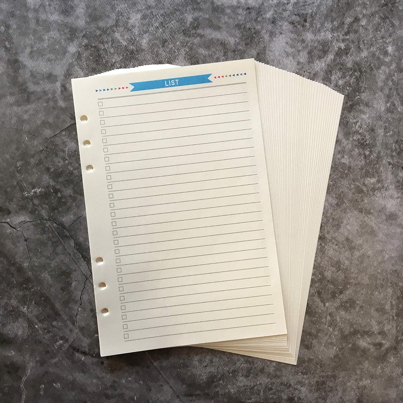 Refill Paper/Loose Leaves for 8.5 inch A5 6-Holes Cover Round