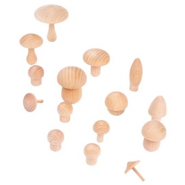 CIYODO 15pcs Wooden Mushroom Building Blocks Natural DIY Wooden Mushrooms Craft Projects Home Decor