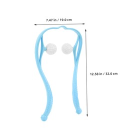 SAFIGLE 2pcs Ergonomic Neck Massager Roller Manual Deep Tissue Massager for Neck Back Shoulder and Legs Portable Relief Tool Blue and Pink for Home and Travel