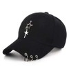 Gorra ajustada unisex negra, gorra K-pop, gorra de béisbol con