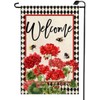 Welcome Spring Geranium Garden Flag Double Sided 12x18 Inch Summer