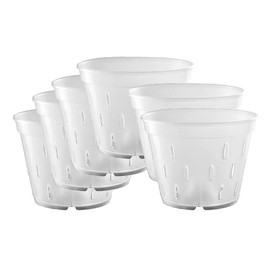 YIKUSH Orchid Pots with Holes Clear Orchid Pot Plastic Plant Pot Flower Pots Outdoor and Indoor Use 5.5 inch 10Pack