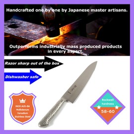 Syosaku Japanese Chef Knife INOX AUS-8A Stainless Steel Integrated Handle, Gyuto 8.3-inch (210mm)