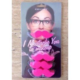 Cricket MUSTACHE YOU Makeup Foundation Sponges Pack Gift Pink FREE SHIPPING