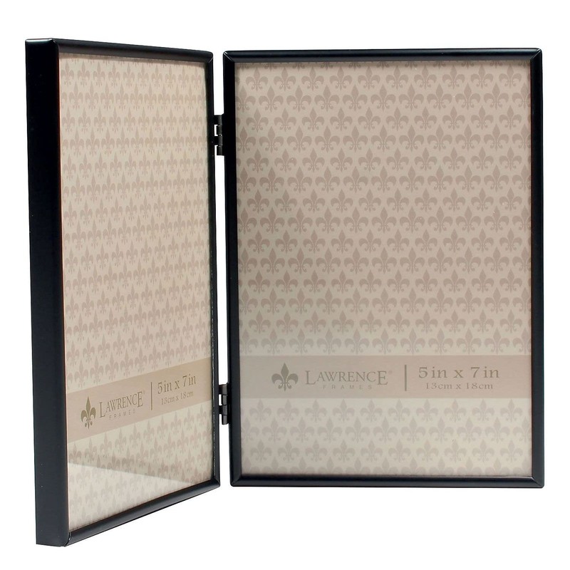 Lawrence 660057D 5x7 Hinged Double Simply Black Picture Frame