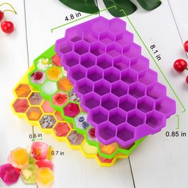 MOSOTECH Ice Cube Tray, Pack of 3, 37-Fold Ice Cube Mould, Stackable Ice Cube Tray with Lid, LFGB Certified and BPA Free