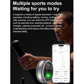 Smart Ring Android iOS Pedometer Smart Rings for Men Smart Rings for Women Rose Gold Silver Fitness Ring Heart Rate Monitor Sleep Tracker Activity Tracker Smart Ring Gesture Control Fitness Tracker