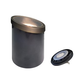 COLOER In-Ground Well Lights Large Size, LED Outdoor Low Voltage Walkway Light, IP65 Waterproof Brass Landscape Lighting,12-24V 10W 2700K Warm White Garden Up Lights,1-Pack with Bulb