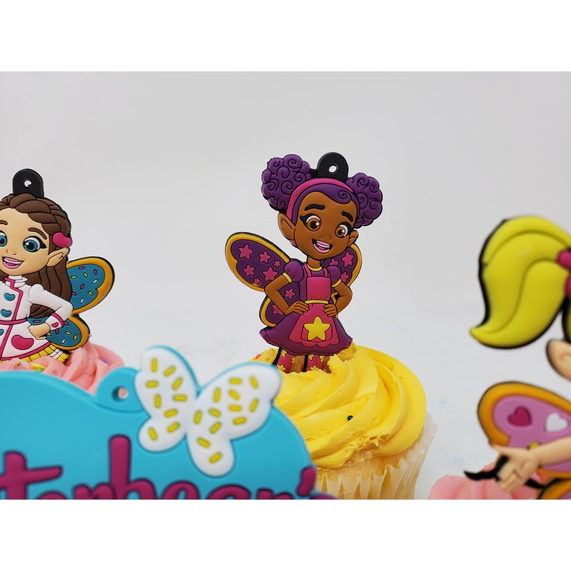 Butterbean's Cafe Cupcake Topper Set Featuring Butterbean, Dazzle, Poppy, Cricket