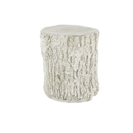 Deco 79 Magnesium Oxide Owl Garden Stool Tree Trunk with Brown Accents, 15" x 15" x 17", White