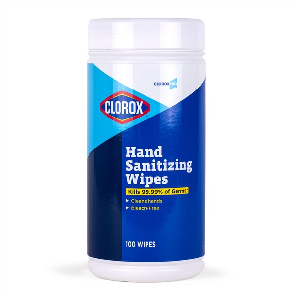 Clorox Pro Hand Wipes in Resealable Canister, 100 Ct | Clorox Alcohol Free Wipes with BZK | Clorox Hand Wipes, Travel Hand Wipes, Alcohol Free Hand Wipes, Wipes for Hands