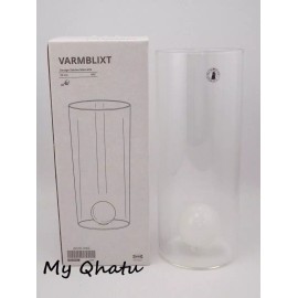 Ikea VARMBLIXT Vase w/Ball, Clear Glass, White, 9 ¾" Limited  NEW