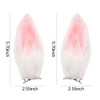Pink Bunny Ears Hair Clips for Girls 2PCS Furry Rabbit