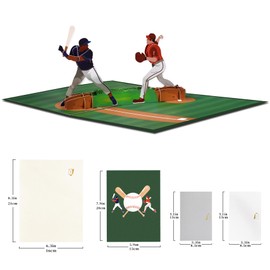 GREETING ART Baseball Pop Up Card,Father's Day Card,Sport Pop Up Card,Baseball Pop Up Greeting Card for Retirement,Thank You, Good Luck, Graduation,Baseball Birthday Card for Men, Women