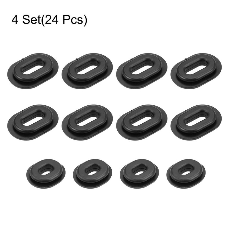 sourcing map Side Cover Feed-Through Single Sided Oval Rubber Washer