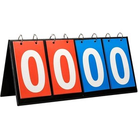 QHFlashbuy 4 Digit Scoreboard, Portable Scoreboard 0-99 Digit Flip Sport Scoreboard, Sports Scoreboard, Counting Board for Flipper, Volleyball, Basketball, Table Tennis