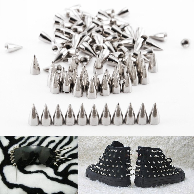 100pcs Screw Back Bullet Stud Spike Belt Bag Leather Craft