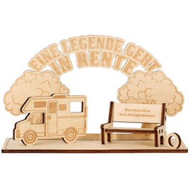 Giftota Funny Retirement Gift, Pensioner Gift Man Woman Retireer Gift Wood, Original Money Gift with Pensioner Bank, Motorhome, Tree of Life Decoration