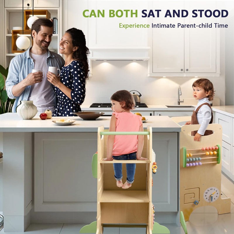 aiwo Toddler Tower Kitchen Step Stool, 3 Adjustable Height Standing