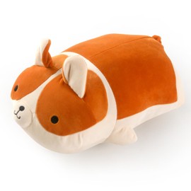 JEMA Hugging Pillow, Animal Cushion, Animal, Huggable Pillow, Dog, Plush, Cute, Mochi, Fluffy, Cuddly Pillow, Cute, Healing, Sleeping Gift, Welsh Corgi, Approx. 15.7 inches (40 cm)