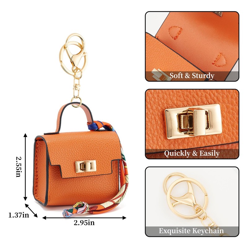 ZOOEASS Mini Backpack Keychain Women,Small Change Pouch Coin Purse Twist-Lock