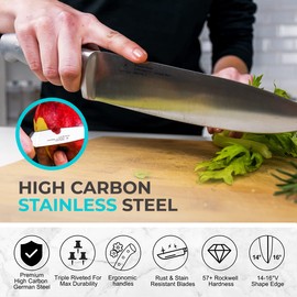 Kunst & Küche Danubio Series 7 PCS Stainless Steel Knife Block Set Kitchen Knives Meat Carving