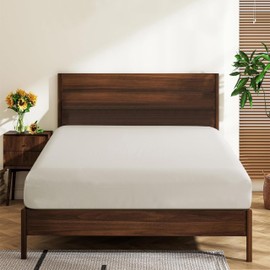 King Size 100% Egyptian Cotton Fitted Sheets 600 Thread Count 16" Deep Pocket, Ultra-Soft Hotel Luxury, Durable, Breathable and Comfy Bottom Sheet (1 Pack King Fitted Sheet, Light Beige)