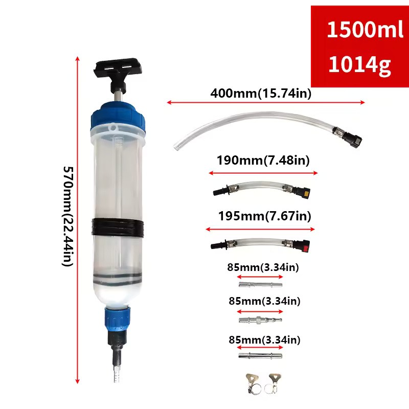 500ml Automotive Fluid Extractor Syringe Hand Pump with Hose
