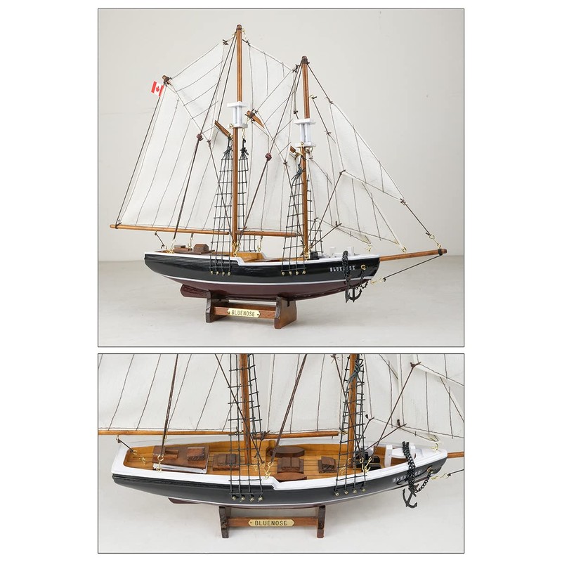 SAILINGSTORY Wooden Sailboat Model Ship Bluenose 1/110 Scale Replica Schooner
