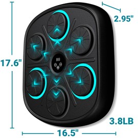 OurStarry 2025 New Model Smart Music Boxing Machine for Adults and Kids, Training Machine with LED Electronic Wall Mounted, Home Indoor Workout Equipment with Premium Boxing Gloves (Black 03)