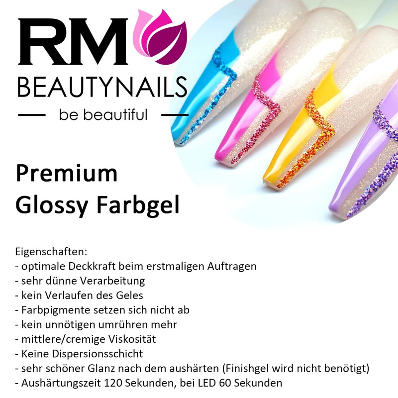 5 ml Glossy Colour Gel Snowwhite White without Sweat Layer
