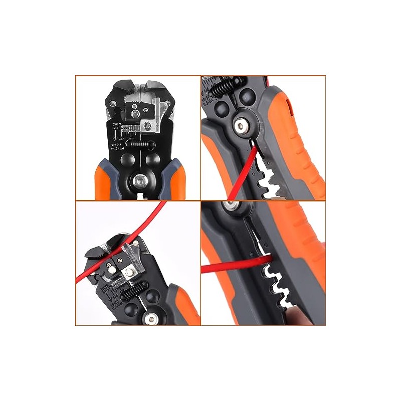 Pela Cables,3 en 1 Pinzas Pelacables Automático,AWG 10-24,8 Pulgadas