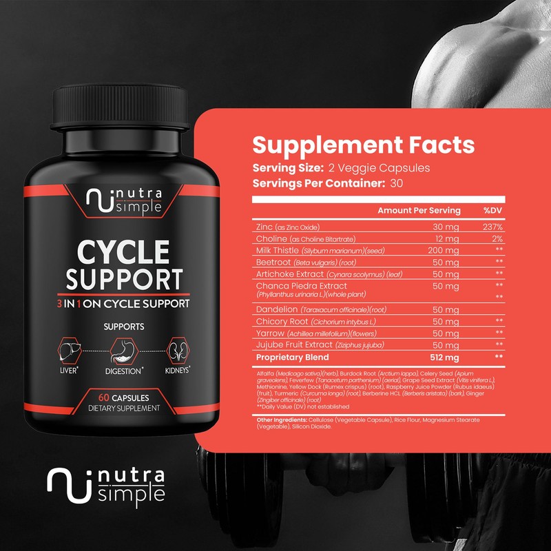 Nutra Simple Cycle Support Supplement for Men, 3-in-1 On Cycle