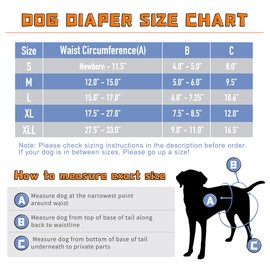 Leekalos Reusable Washable Dog Diapers Female (3 Pack) - Highly Absorbent Doggie Diapers - Size Adjustable Puppy Diapers for Dog Period Panties (Medium, Honeybee)