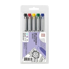 ZIG Millennium Fineliner Drawing Pen Sets - 08 (0.65mm) 5 Pen Set