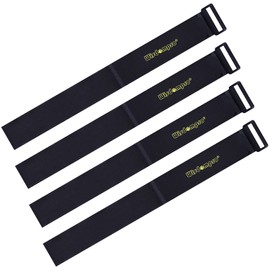 Extra Large [4 Pack] 2 x 37 Inches Hook and Loop Strap, Reusable Fastening Cable Tie Down Straps by Wisdompro - Reusable, Durable Functional Cinch Cable Straps for Your Home, Office, Workspace, Black